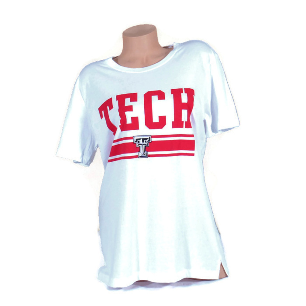 PINK TEXAS TECH T Shirt White And Red Size XS NWT